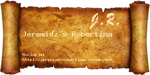 Jeremiás Robertina névjegykártya